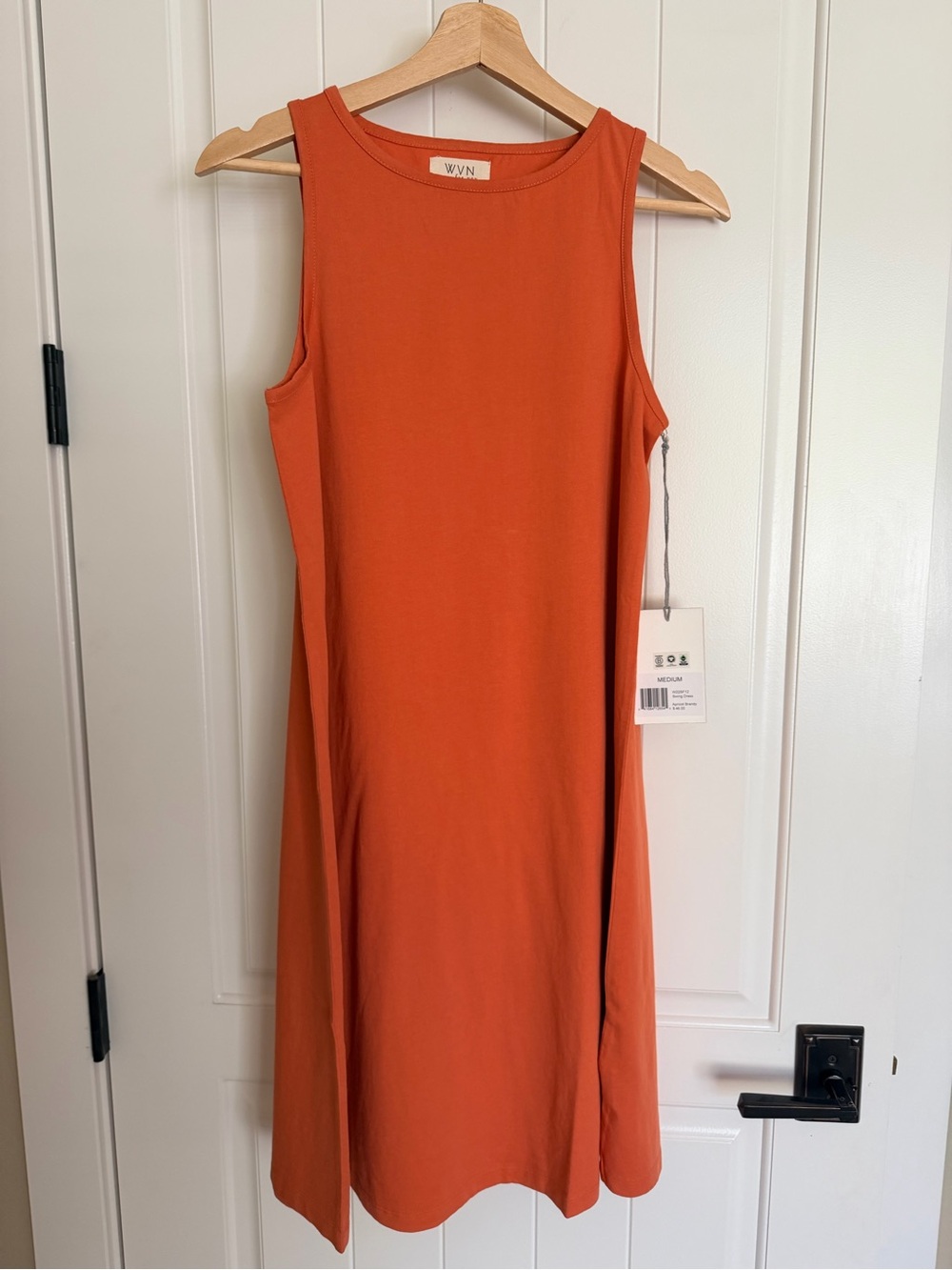 WVN Sleeveless Midi Dress in Rust Orange